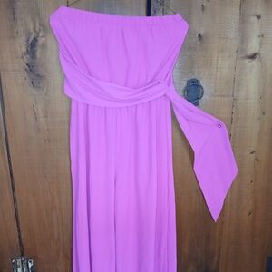 Impressions Vibrant Pink Strapless Jumpsuit